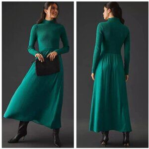 Anthropologie Green Maxi Dress